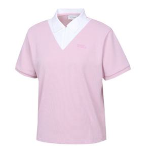 [와이드앵글] 여성 CO 우븐 카라 집업 폴로 티셔츠 WWM24251P7