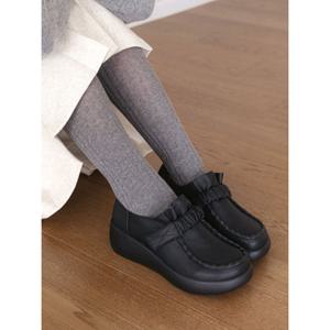 [지쎄]천연가죽 국내수제화 몽블 셔링 통굽 로퍼 GIS-46270