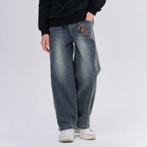 [오션스카이] 공용 커브드 절개 데님팬츠-FAJG2354B04