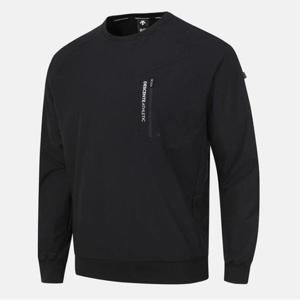 [데상트]데상트 베이직 우븐맨투맨 SQ123TWH21BLK0 긴팔티