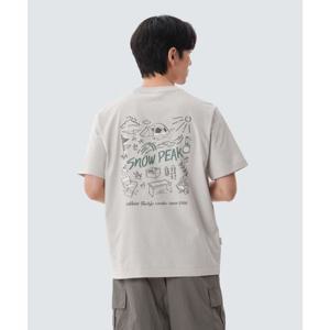 스노우피크 SNOWPEAK APPAREL 코튼 피크닉 반팔 티셔츠 (S25MUFTS60) Light Beige S25MUFTS60LE 337718