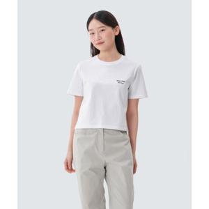 스노우피크 SNOWPEAK APPAREL 코튼 여성 크롭 반팔 티셔츠 (S25MWFTS65) White S25MWFTS65WH 337876