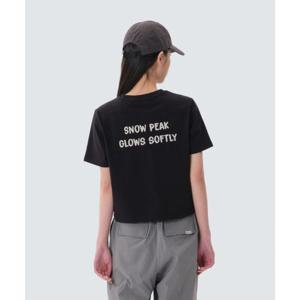 스노우피크 SNOWPEAK APPAREL 코튼 여성 크롭 반팔 티셔츠 (S25MWFTS65) Black S25MWFTS65BK 337877