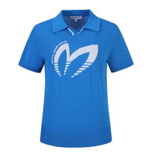 [마스터바니]마스터바니 여성 오픈칼라 반팔 니트 421E2SR408 BL