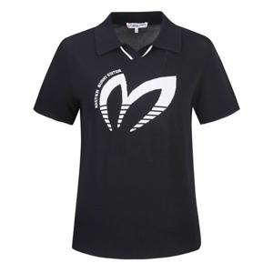 [마스터바니]마스터바니 여성 오픈칼라 반팔 니트 421E2SR408 BK