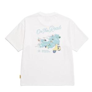 내셔널지오그래픽 sh06 리젠아스킨 온더로드 그래픽 세미오버핏 반팔 티셔츠 N252UTS082