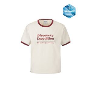 디스커버리 26S S 여성 여름 DWRS94063IVD 프레시벤트 레터링 세미크롭 링거티셔츠