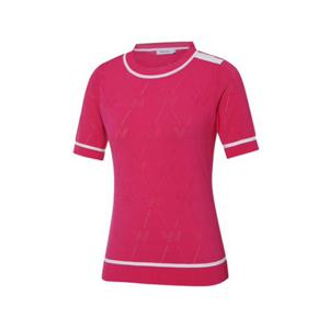 [와이드앵글] WWM23K13P8  여성 CO 로고 JQD 라운드 스웨터 L (Hot Pink)