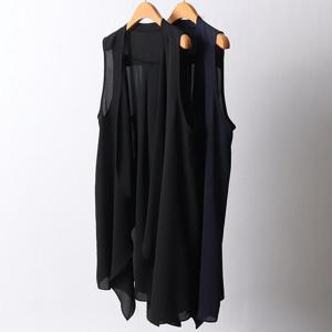 [강물처럼]빅사이즈쉬폰조끼 D935L408 썸머훌쿨링롱베스트 BG (1