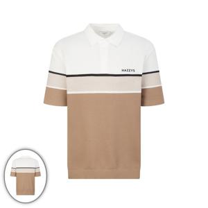 [헤지스골프] 남성 블럭형 반팔 카라 스웨터 카멜 HUSW6B318CM