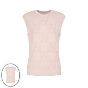 [헤지스골프] 여성 H모티브 메쉬 자카드 니트 베스트 코랄 HWSW6B312C1