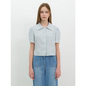 올리브데올리브 (OW5MB445) 볼륨 소매 아우터형 크롭 블라우스