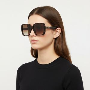 구찌  선글라스 GG0632SA 002 스퀘어 뿔테 아시안핏 자외선차단