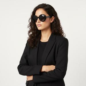 생로랑  선글라스 SL419 001 라운드 뿔테 자외선차단