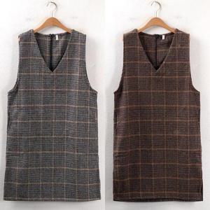 [강물처럼]위쉬몰 MN 브이넥울체크원피스(8265H401) 빅사이즈 (1