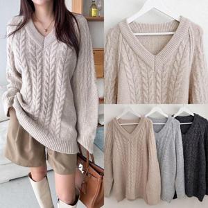 [강물처럼]위쉬몰 BN 티티오버핏꽈배기니트티(Q394H312) 빅사이