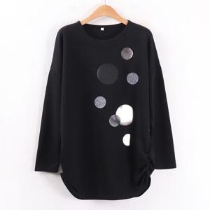 [강물처럼]아이우먼 실버물방울나염티 MN8287M312 빅사이즈 (122