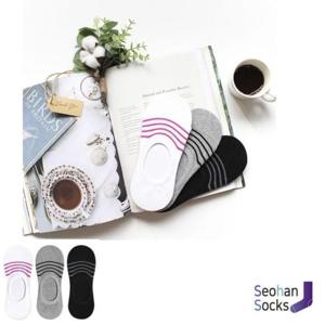 양말 줄이 들어간 여자 패션 덧신 10족 4개