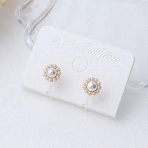 데일리귀걸이 실리콘귀걸이 진주플라워 2종