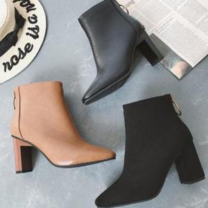 데일리외출신발 두꺼운 굽 여자 가을 패션 앵클 부츠 숏부츠 부츠힐