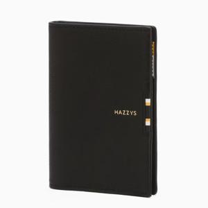 [헤지스ACC] 블랙 로고배색 소가죽 카드지갑 HJHO6E504BK