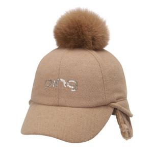 M 핑골프모자 NQC 121D4CP052_BG 여성 퍼방울 귀달이 변형 볼캡