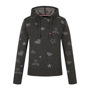 핑골프웨어 NQC 121D4SR381_BK 여성 패턴 후드 방풍 긴팔 니트