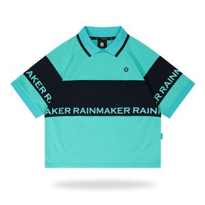 골피아 R32WCT02 레인메이커 여성 블록 배색 오버핏 카라 반팔 티셔츠