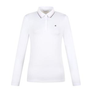 핑골프웨어 NQC 121F1TO051_WH 여성 카라 배색 포인트 긴팔 티셔츠