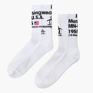 [먼싱웨어] 남성 퍼포먼스 중목 삭스 화이트 MR111MSO23