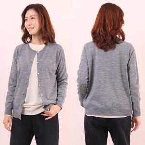 [강물처럼]빅사이즈라운드가디건 4278L503 펄버튼니트가디건 RM