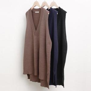 [강물처럼]빅사이즈롱조끼 w120L503 여유브이니트베스트 RM (323