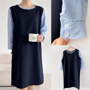 [강물처럼]위쉬몰 BS 스토리배색프릴원피스(U083H503) 빅사이즈