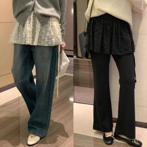 [강물처럼]빅사이즈레이스스커트 U065L503 로아스냅랩리본스커트