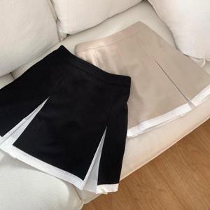 [강물처럼]빅사이즈팬츠스커트 U072L503 메이플배색트임치마바지