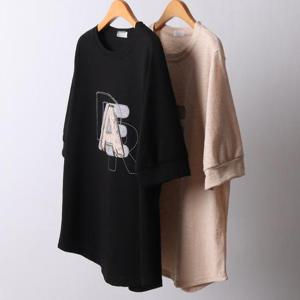 [강물처럼]빅사이즈로고티 I542L503 알파벳레이스반팔티 OL (323