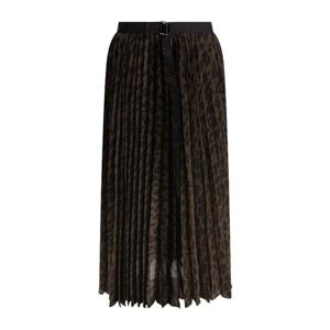 사카이 레오파드 플리츠 스커트 2507904601 BROWN