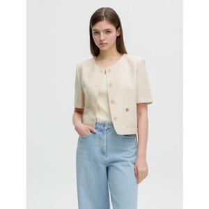 올리브데올리브 (OW5MJ360) 라운드넥 싱글 버튼 반팔 자켓