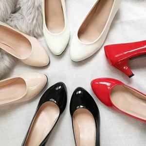 여성구두 둥근코 러블리스타일 여성 펌프스 미들힐 4색 5.5cm