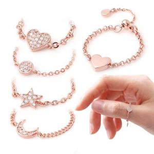 14Kgp 큐빅 로즈골드 체인반지 택1 14kgp반지 체인반지