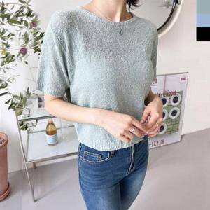 니트 1049 여자보슬보슬시원한반팔크롭니트 2L-CBB