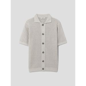 [LANSMERE] FERRANTE 린넨 코튼 혼방 니트 카디건 - 화이트 (LA6451FR11)