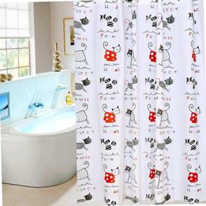 홈카터 고양이 샤워커튼 180x180cm 욕실커튼