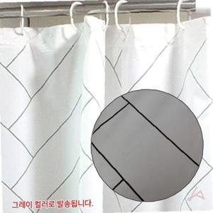 헤링본 샤워커튼 그레이