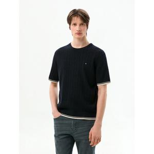 [공식][타미힐피거] 케이블 크루넥 반팔 스웨터 (T12G1KPO700ML1DW5)