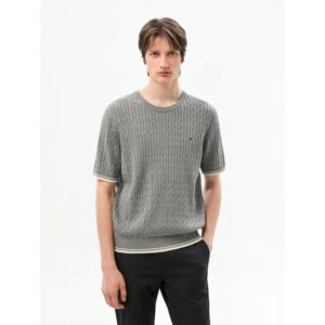 [공식][타미힐피거] 케이블 크루넥 반팔 스웨터 (T12G1KPO700ML1P91)