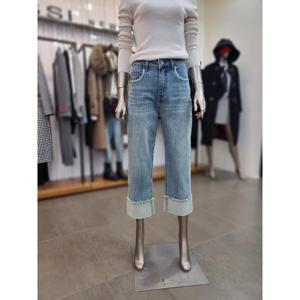 제시뉴욕 세이브존05 9부 배기핏 롤업 데님 팬츠 AEM5SZNSDP308SBU