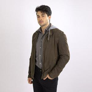 [이카룩][이카룩] 이태리 염소 가죽 후드 자켓 ALJP126 (P003699