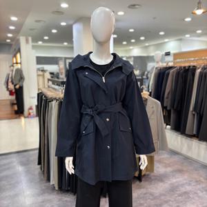 [쉬즈미스]후드 벨티드 하프 점퍼 SWWJPP11010