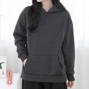 [깨비몰][깨비몰]여성 안감 기모 후드티 겨울 기본무지 티셔츠 (